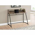 Daphnes Dinnette 48 in. Metal Computer Desk Dark Taupe & Black DA3067095